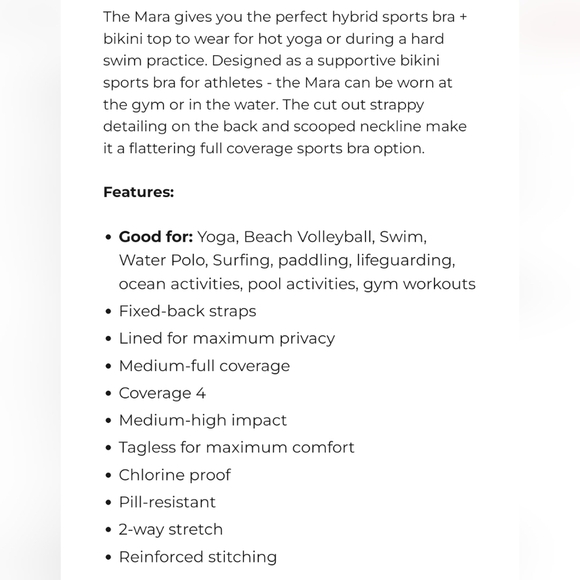 JOLYN The Mara Sports Bra or Bikini top size small - Picture 12 of 13